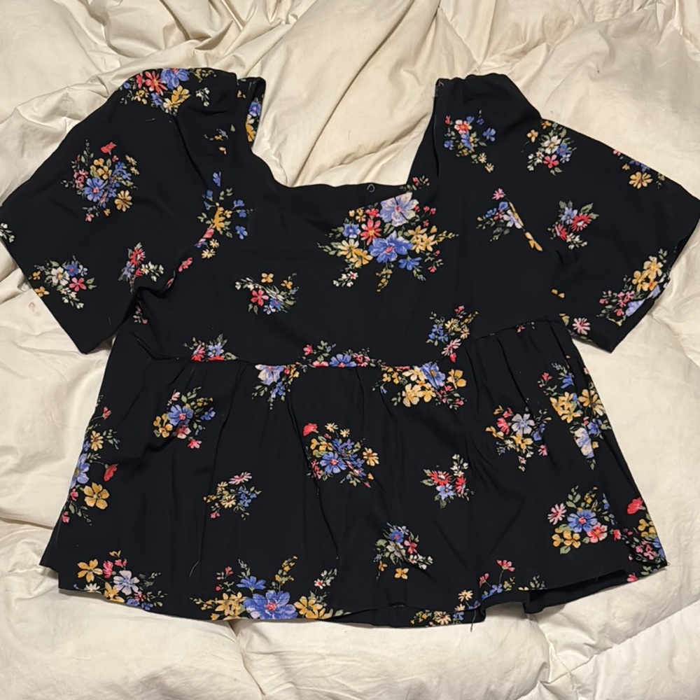 Floral Black Women's Top